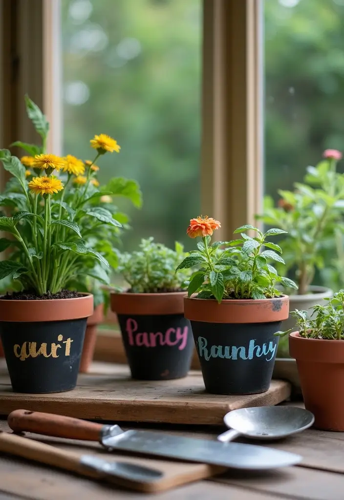 29 DIY Pot Painting Ideas Anyone Can Try for Quick Creative Projects - 5. Chalkboard Pots