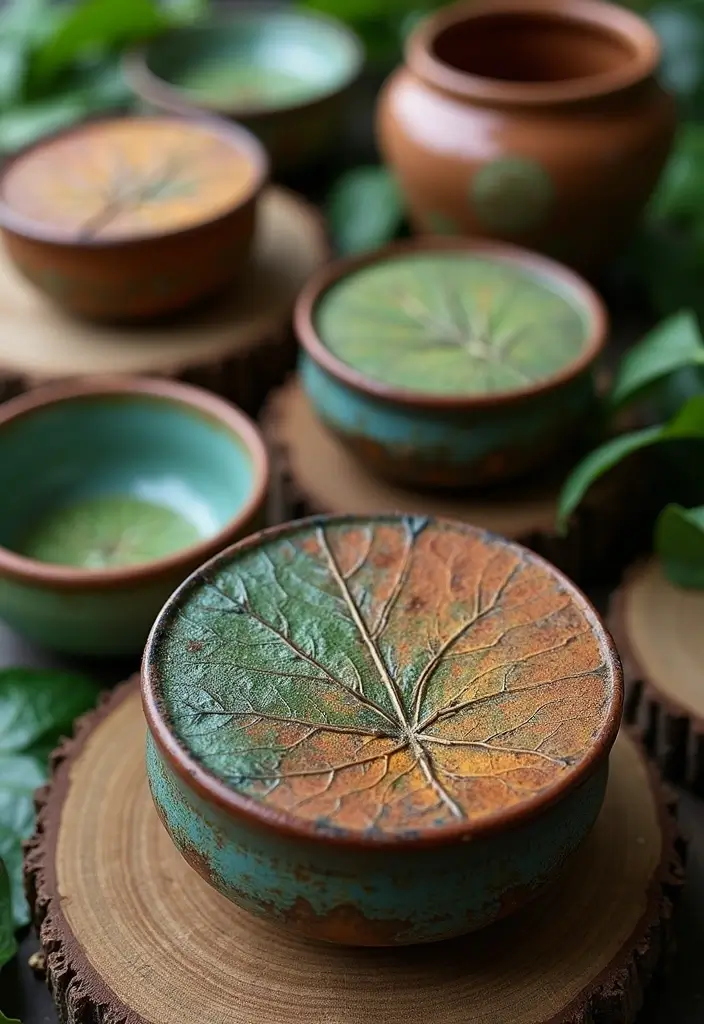 29 DIY Pot Painting Ideas Anyone Can Try for Quick Creative Projects - 7. Nature Imprints