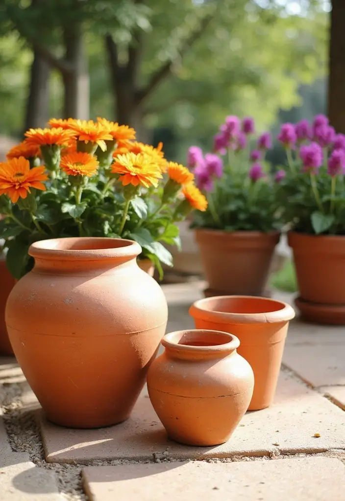 29 DIY Pot Painting Ideas Anyone Can Try for Quick Creative Projects - 8. Sun-Kissed Terracotta