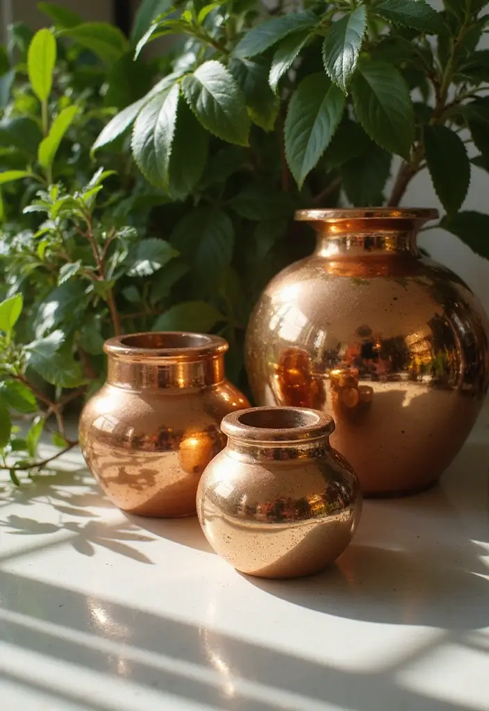 29 DIY Pot Painting Ideas Anyone Can Try for Quick Creative Projects - 9. Metallic Accents