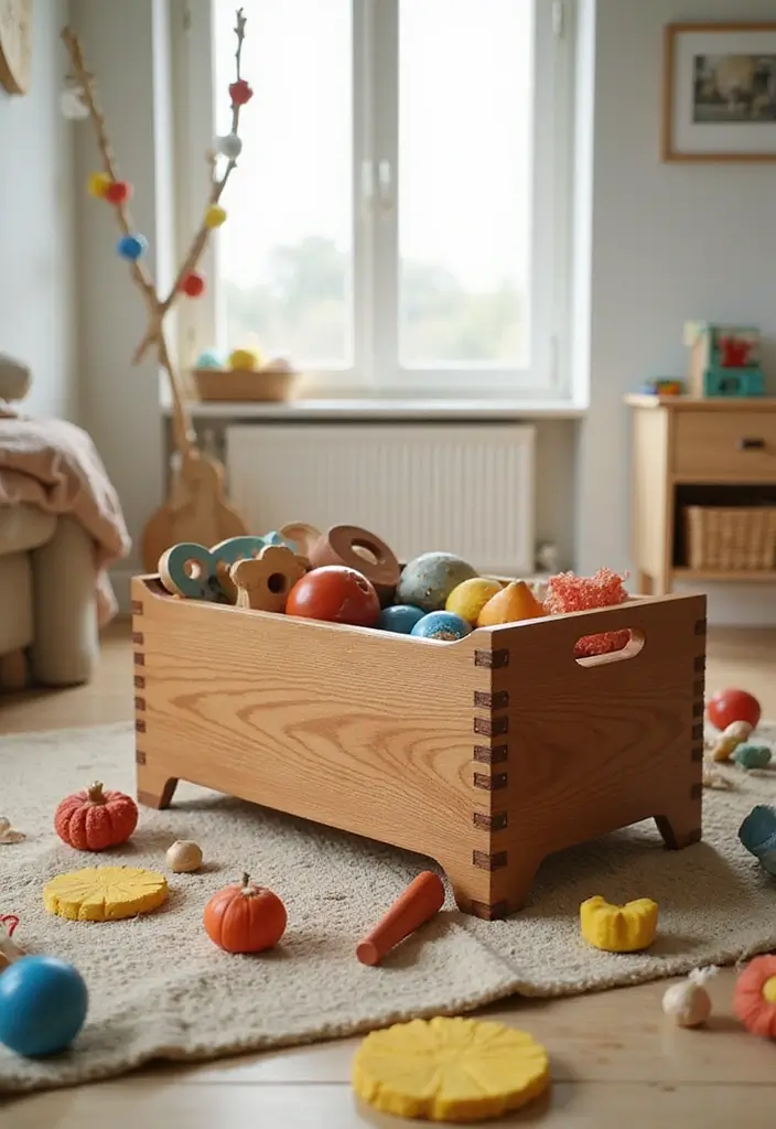 29 DIY Toy Box Ideas That Keep Playrooms Organized and Fun - 13. Handmade Wooden Toy Box