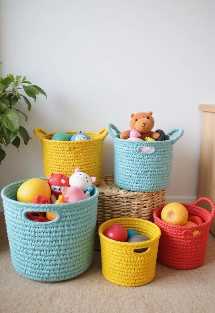 29 DIY Toy Box Ideas That Keep Playrooms Organized and Fun - 14. Bin and Basket Solutions
