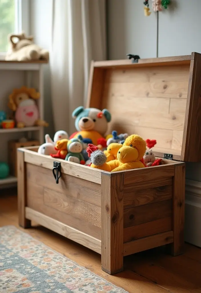 29 DIY Toy Box Ideas That Keep Playrooms Organized and Fun - 23. Toy Storage Trunk