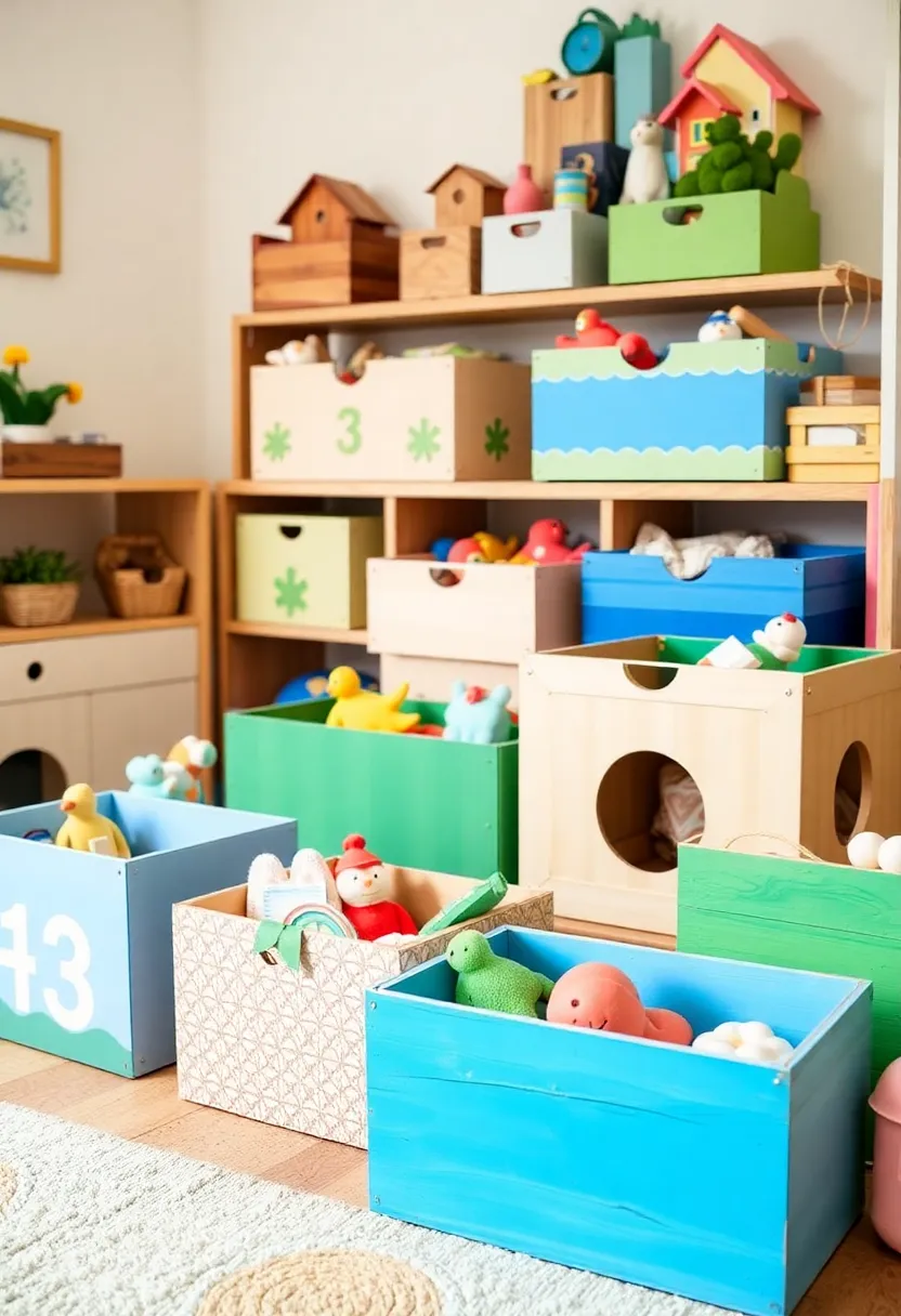 29 DIY Toy Box Ideas That Keep Playrooms Organized and Fun - 25. Eco-Friendly Toy Box from Recycled Materials