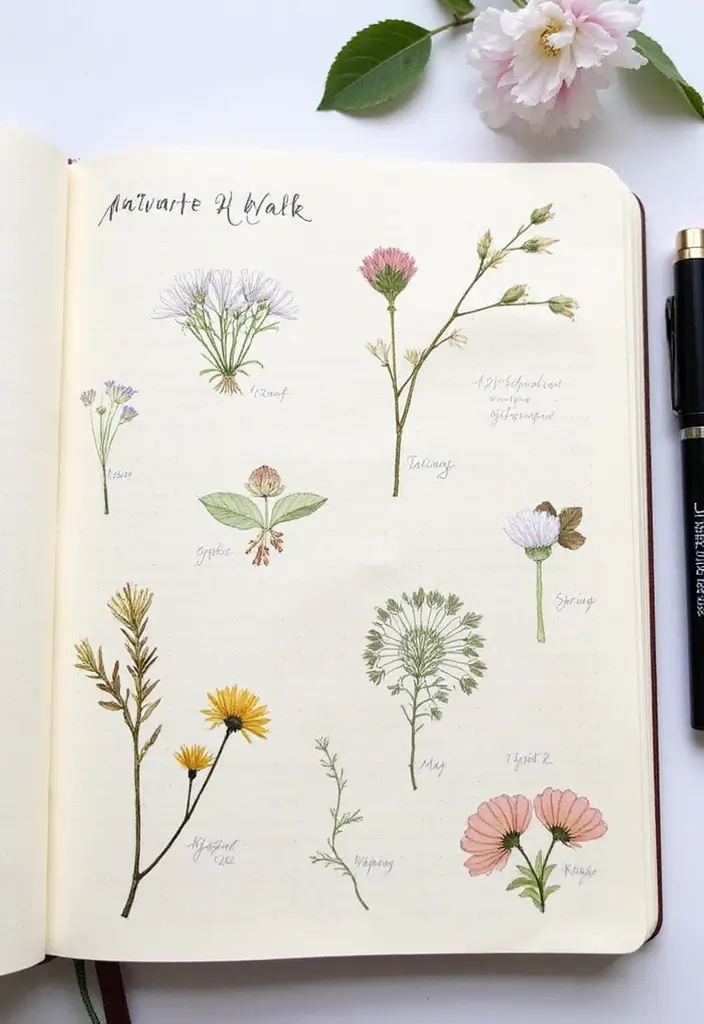 29 Daily Bullet Journal Ideas That Keep Your Days Organized, Creative, and Inspiring - 13. Nature Walk Reflection
