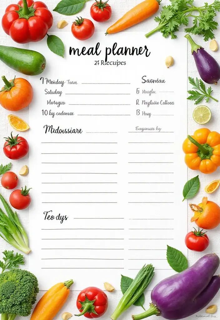 29 Daily Bullet Journal Ideas That Keep Your Days Organized, Creative, and Inspiring - 2. Sustainable Meal Planner