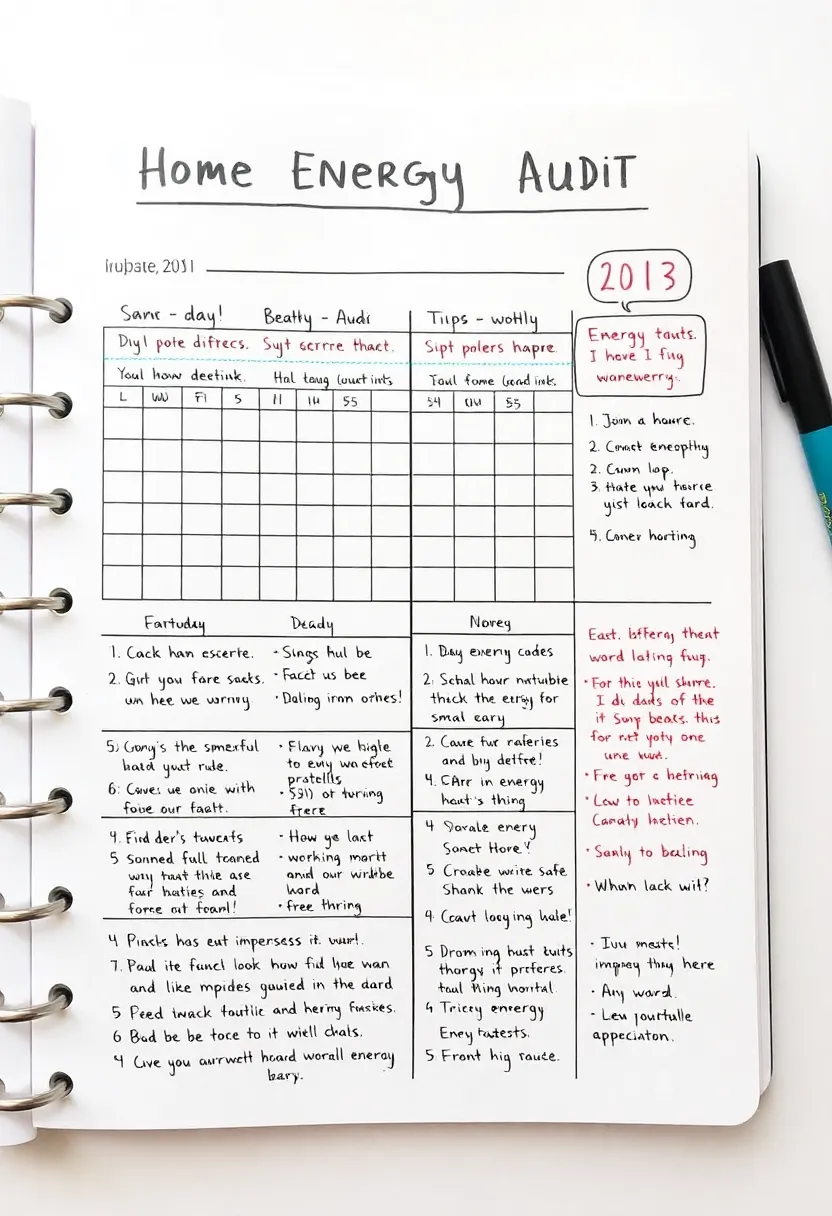 29 Daily Bullet Journal Ideas That Keep Your Days Organized, Creative, and Inspiring - 22. Home Energy Audit Log