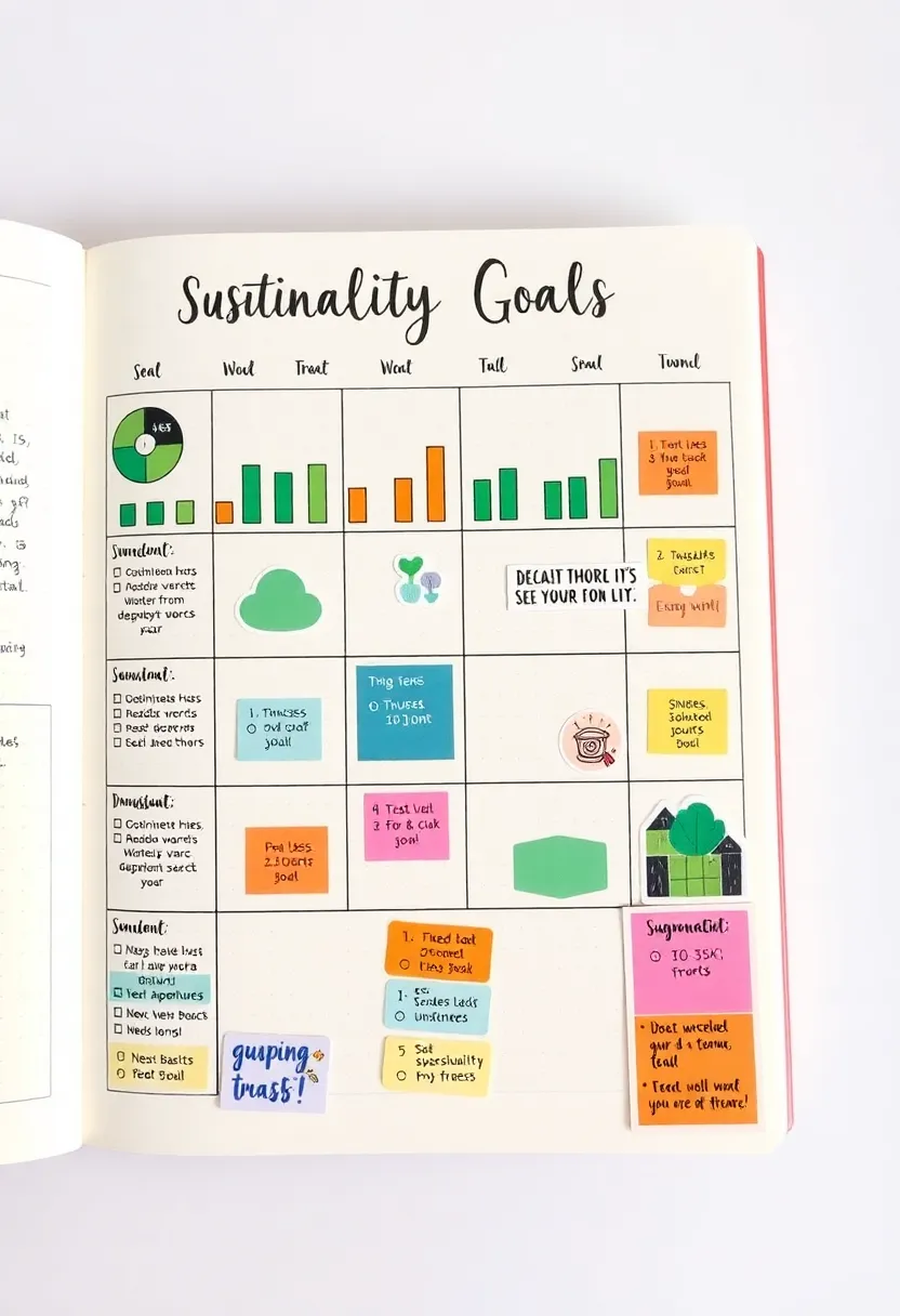 29 Daily Bullet Journal Ideas That Keep Your Days Organized, Creative, and Inspiring - 25. Monthly Sustainability Goals