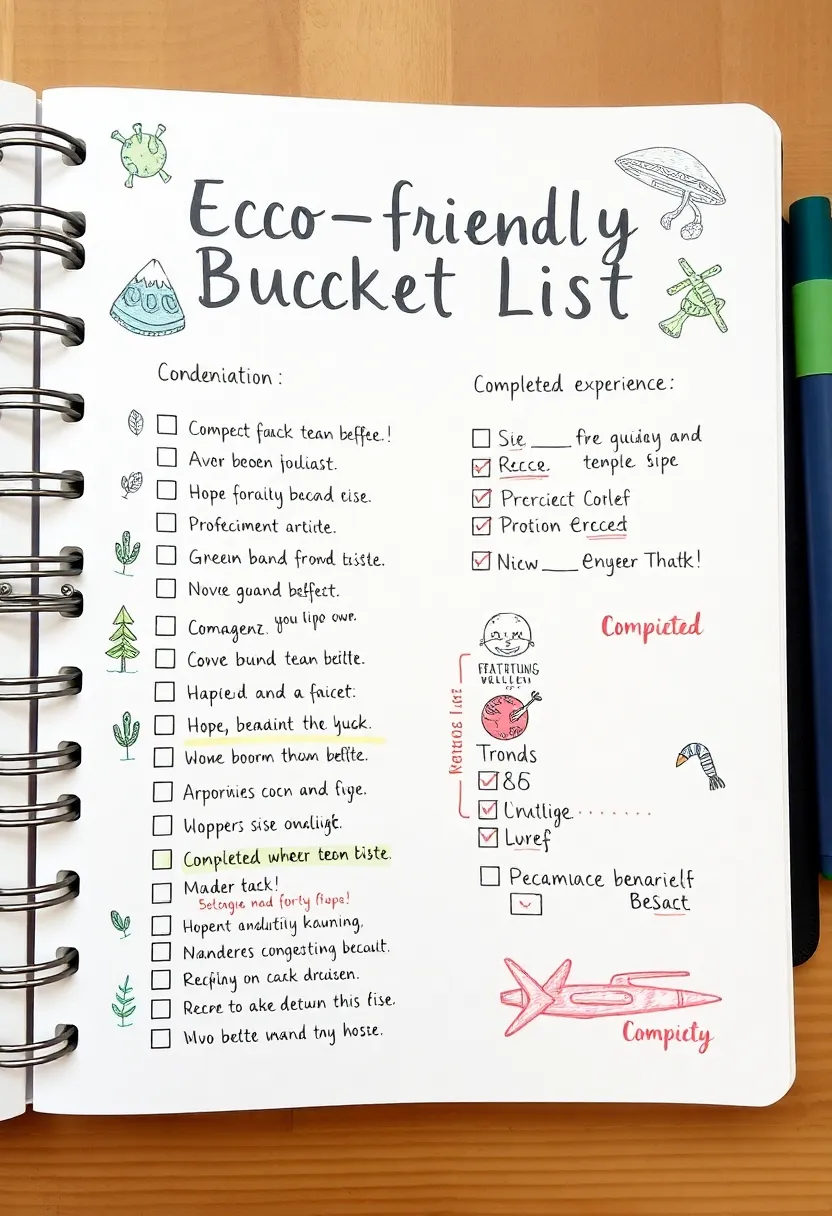 29 Daily Bullet Journal Ideas That Keep Your Days Organized, Creative, and Inspiring - 26. Eco-Friendly Bucket List