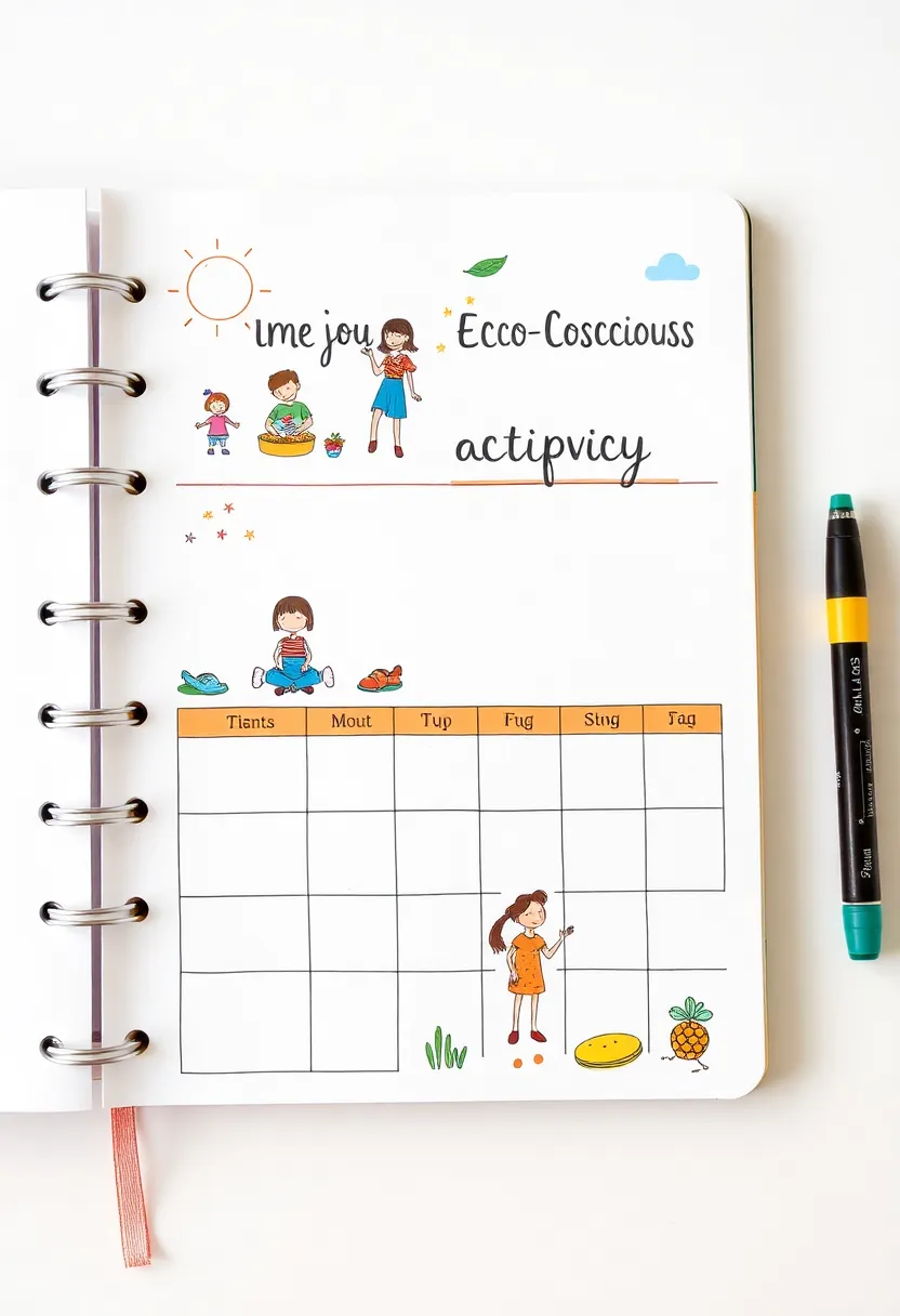 29 Daily Bullet Journal Ideas That Keep Your Days Organized, Creative, and Inspiring - 27. Eco-Conscious Family Activities