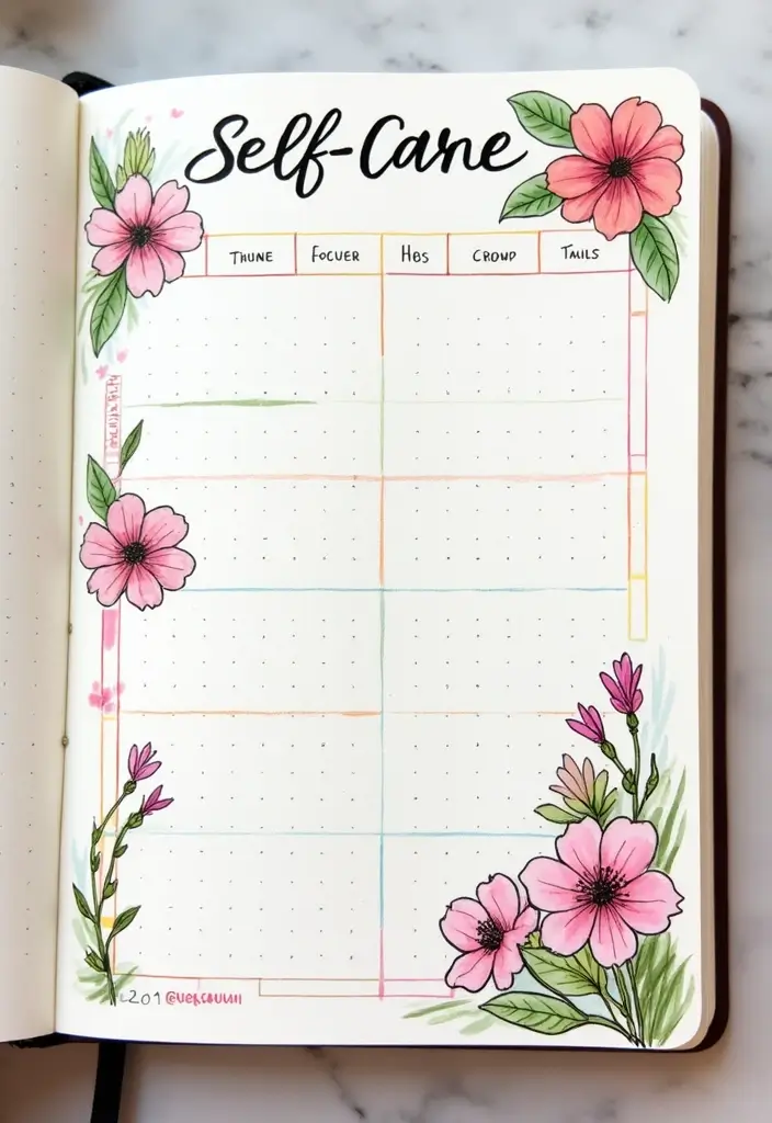 29 Daily Bullet Journal Ideas That Keep Your Days Organized, Creative, and Inspiring - 4. Eco-Friendly Self-Care Tracker