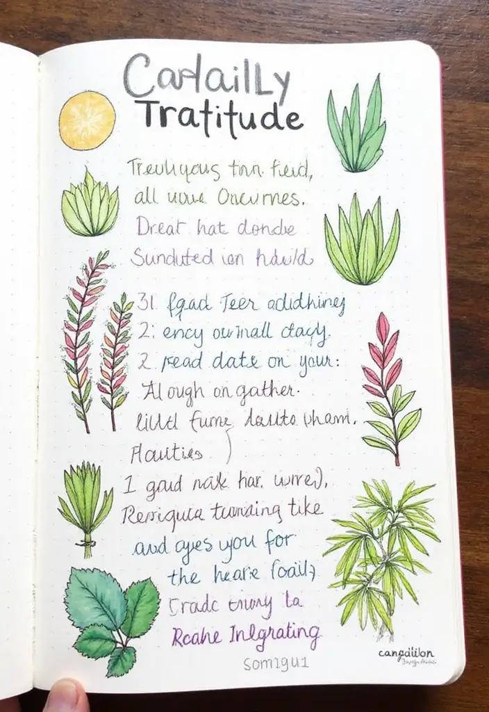 29 Daily Bullet Journal Ideas That Keep Your Days Organized, Creative, and Inspiring - 6. Daily Gratitude Log