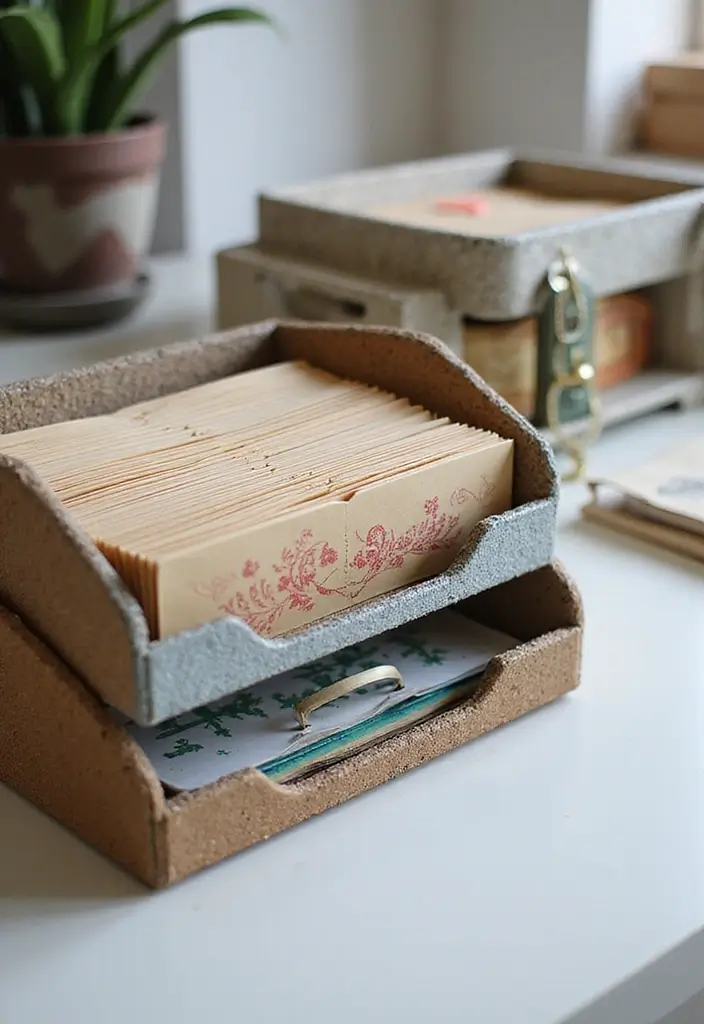 29 File Decoration Ideas That Make Office Supplies Fun and Stylish - 14. Stylish File Trays