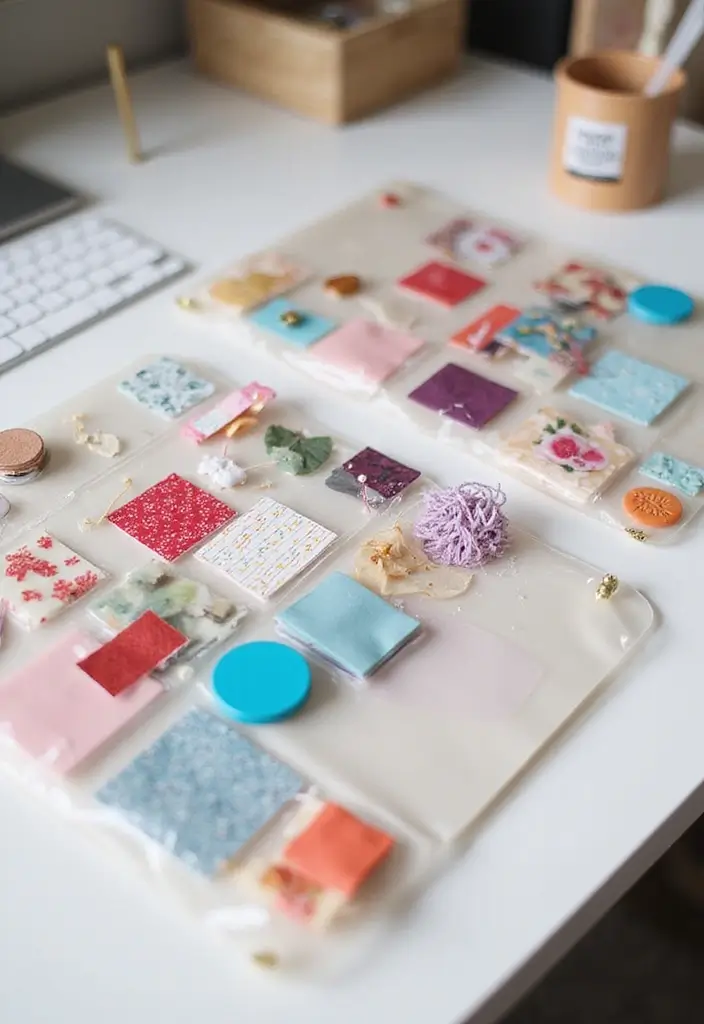 29 File Decoration Ideas That Make Office Supplies Fun and Stylish - 17. Clear Files with Embellishments