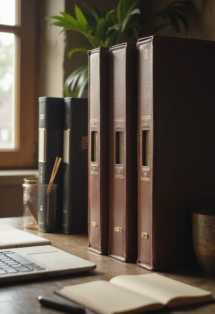 29 File Decoration Ideas That Make Office Supplies Fun and Stylish - 19. Elegant File Binders