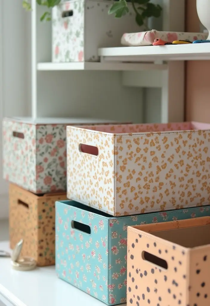 29 File Decoration Ideas That Make Office Supplies Fun and Stylish - 2. Decorative File Boxes