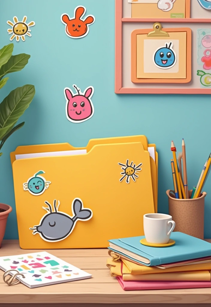 29 File Decoration Ideas That Make Office Supplies Fun and Stylish - 5. Clip Art Decor