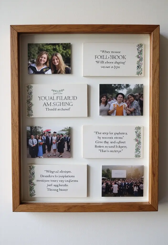 29 Graduation Shadow Box Ideas That Preserve Memories Forever - 3. Inspirational Quotes and Photos