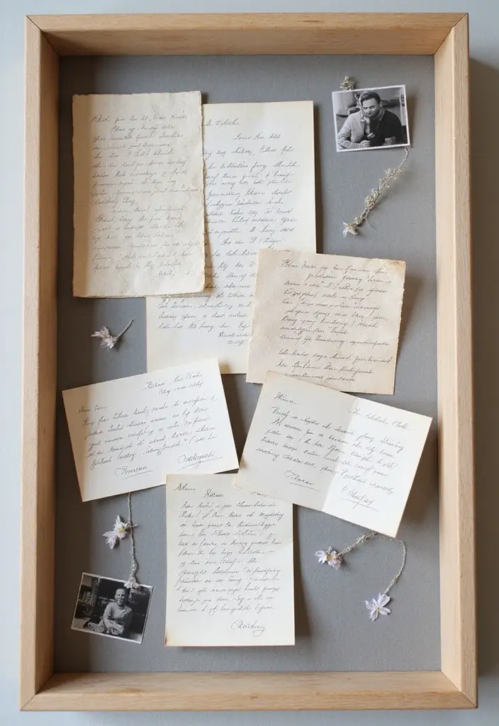 29 Graduation Shadow Box Ideas That Preserve Memories Forever - 6. Significant Letters and Cards