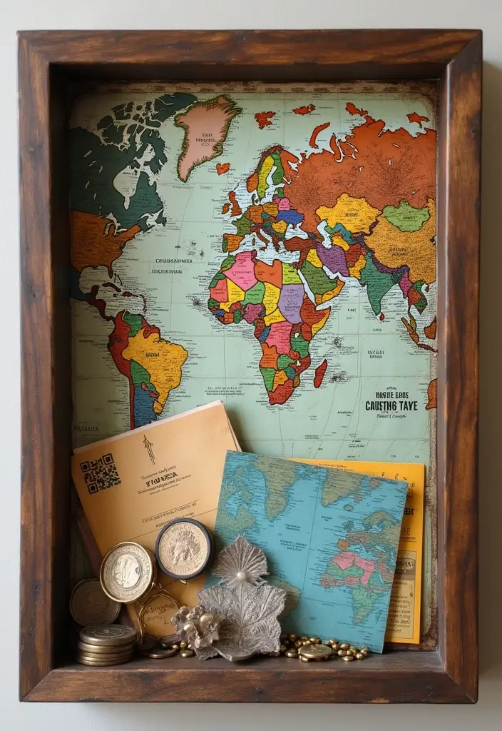 29 Graduation Shadow Box Ideas That Preserve Memories Forever - 7. A Travel-Themed Graduation Shadow Box