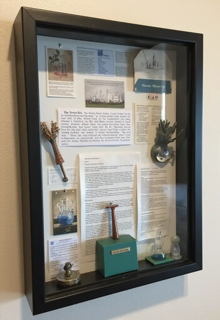 29 Graduation Shadow Box Ideas That Preserve Memories Forever - 8. Themed Display: Science and Research