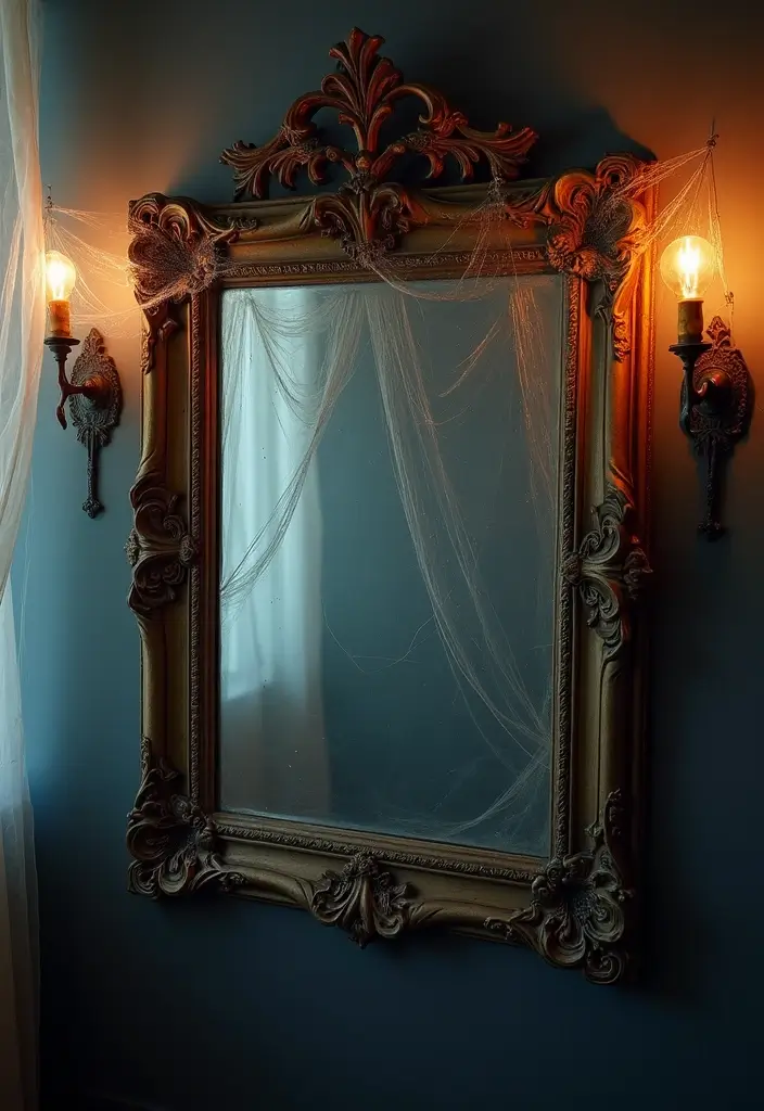 29 Halloween Decoration Ideas Indoor That Transform Your Space Spooky and Fun - 18. Enchanted Mirror