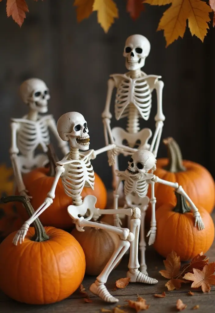 29 Halloween Decoration Ideas Indoor That Transform Your Space Spooky and Fun - 20. Skeleton Decorations