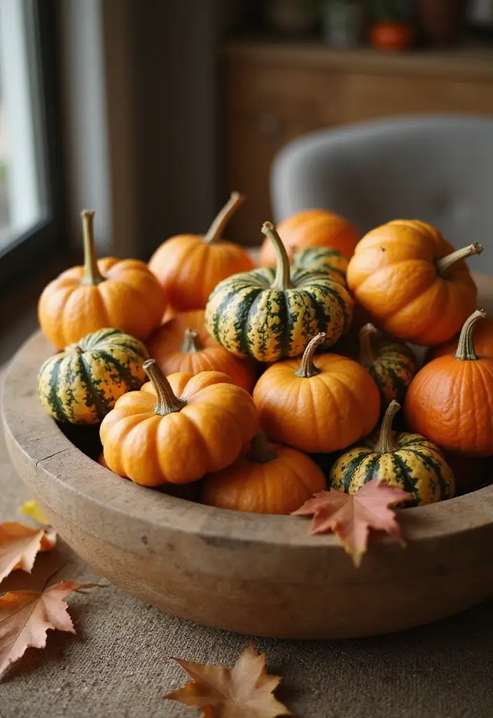 29 Halloween Decoration Ideas Indoor That Transform Your Space Spooky and Fun - 24. Harvest-Themed Centerpiece