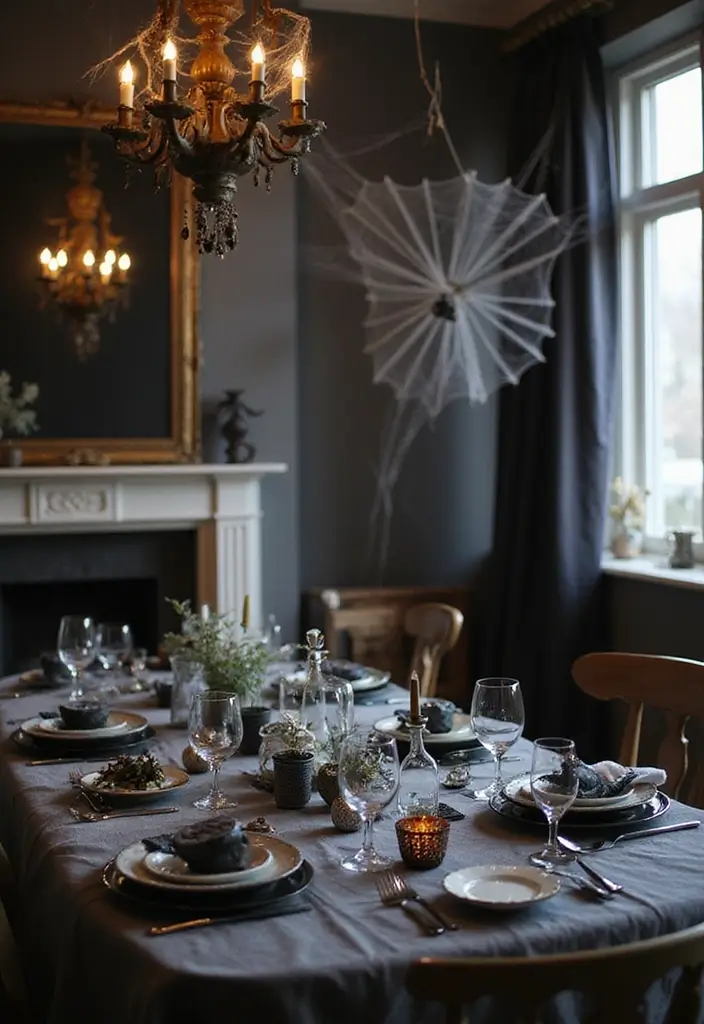 29 Halloween Decoration Ideas Indoor That Transform Your Space Spooky and Fun - 5. Spider-Inspired Accents