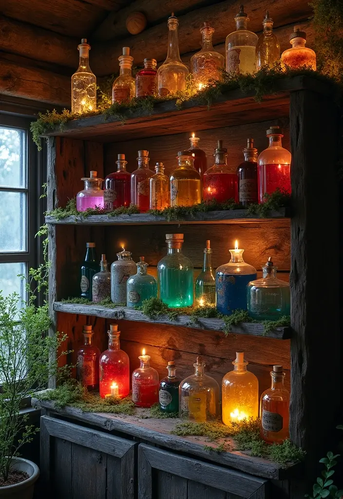 29 Halloween Decoration Ideas Indoor That Transform Your Space Spooky and Fun - 9. Potion Bottles and Jars