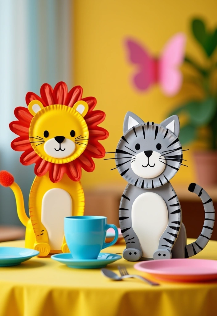 29 Infant Craft Ideas That Are Safe, Fun, and Creative - 13. Paper Plate Animals