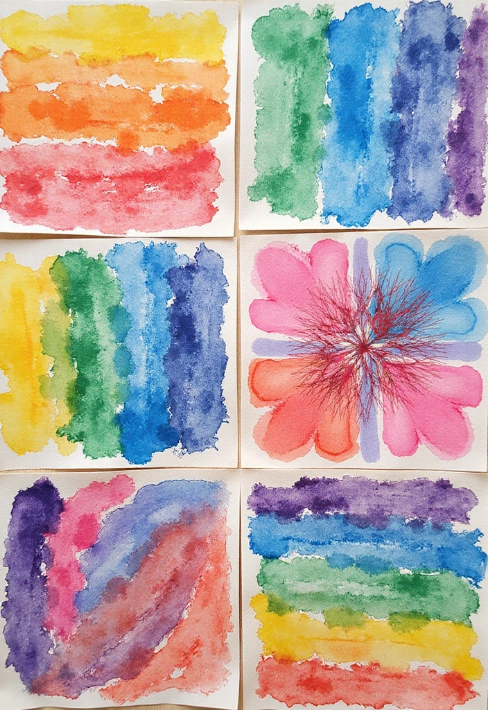29 Infant Craft Ideas That Are Safe, Fun, and Creative - 14. Watercolor Resist Art