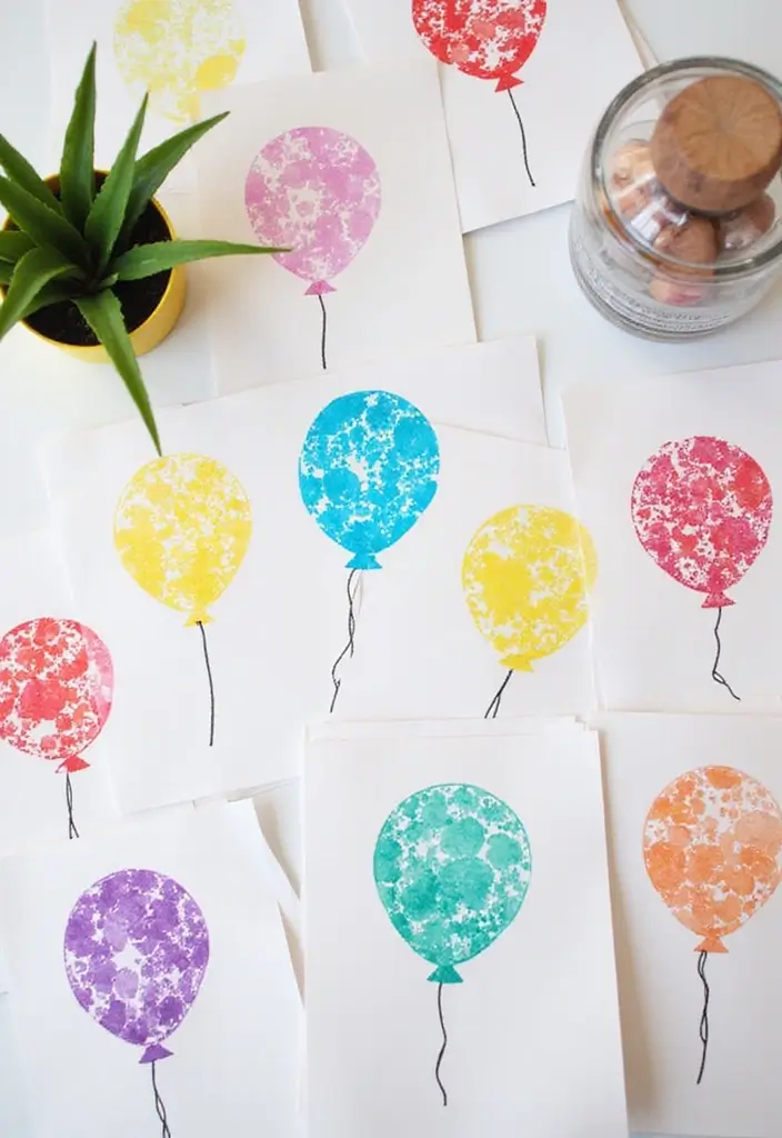 29 Infant Craft Ideas That Are Safe, Fun, and Creative - 29. Balloon Stamps