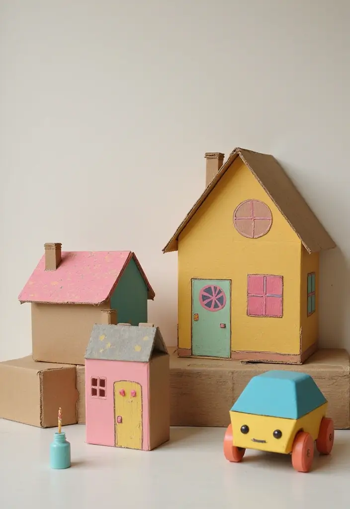 29 Infant Craft Ideas That Are Safe, Fun, and Creative - 7. Cardboard Box Art