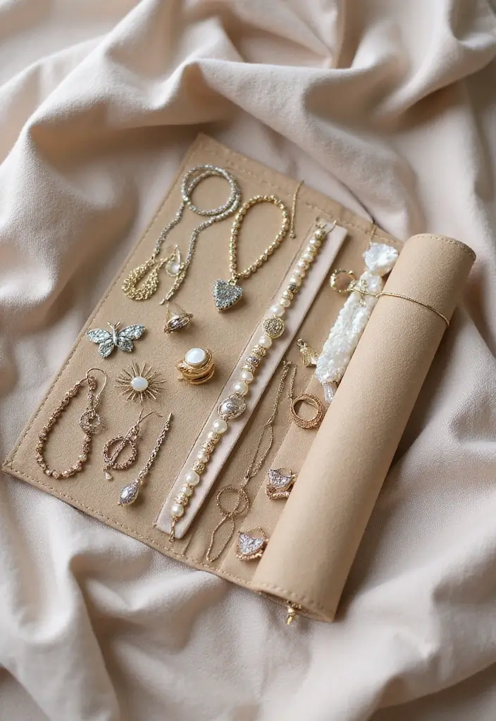 29 Jewellery Box Ideas That Are Stylish, Functional, and Handmade - 13. Elegant Jewelry Roll