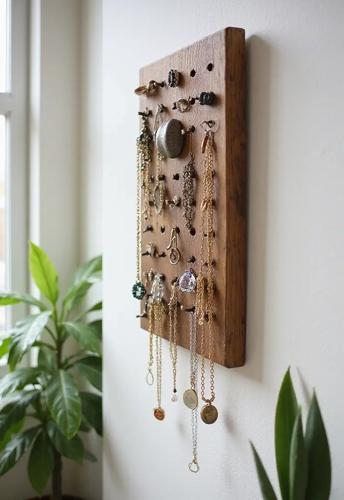 29 Jewellery Box Ideas That Are Stylish, Functional, and Handmade - 18. Interactive Wall-Mounted Organizer