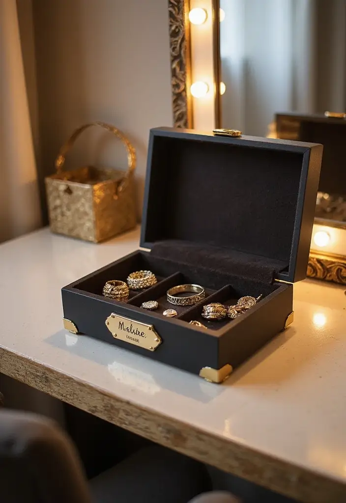 29 Jewellery Box Ideas That Are Stylish, Functional, and Handmade - 20. Personalized Name Plate Box