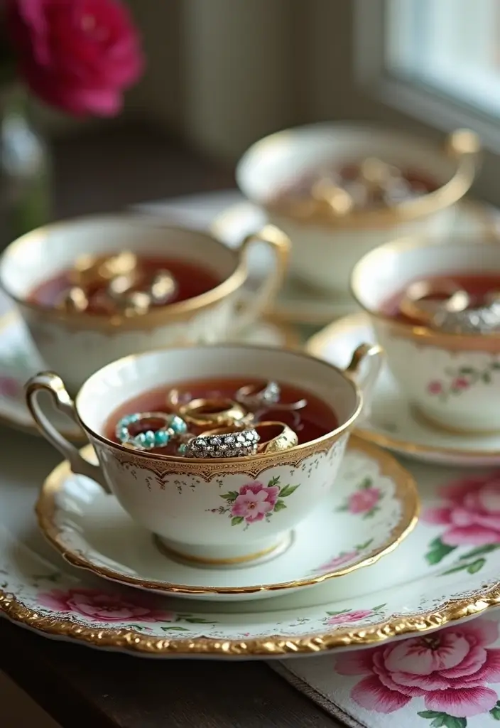 29 Jewellery Box Ideas That Are Stylish, Functional, and Handmade - 25. Vintage Tea Cup Organizer