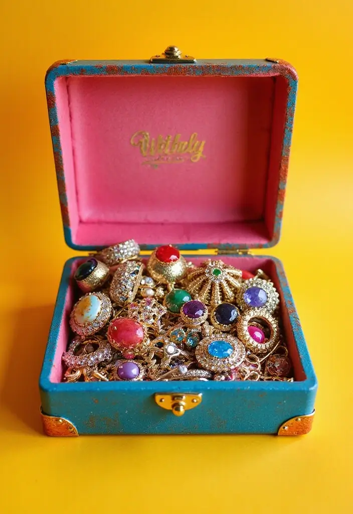 29 Jewellery Box Ideas That Are Stylish, Functional, and Handmade - 28. Playful Colorful Box