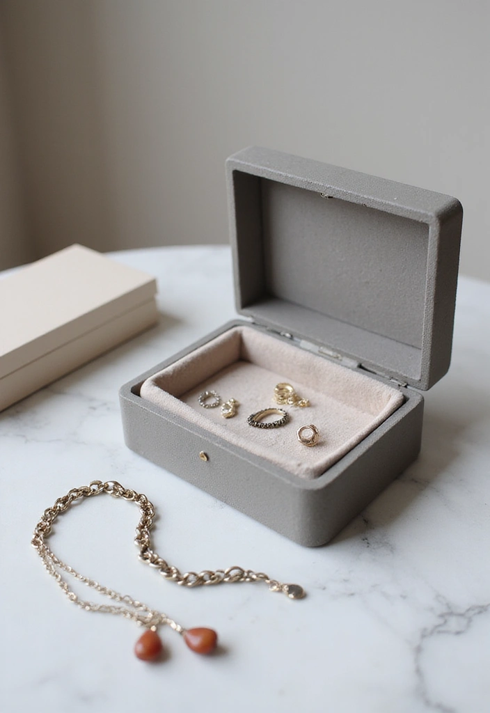 29 Jewellery Box Ideas That Are Stylish, Functional, and Handmade - 3. Minimalist Concrete Box