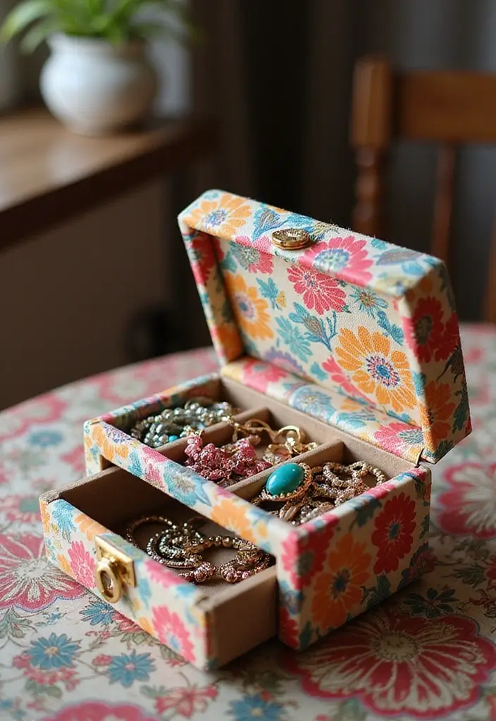 29 Jewellery Box Ideas That Are Stylish, Functional, and Handmade - 4. Fabric-Covered Box