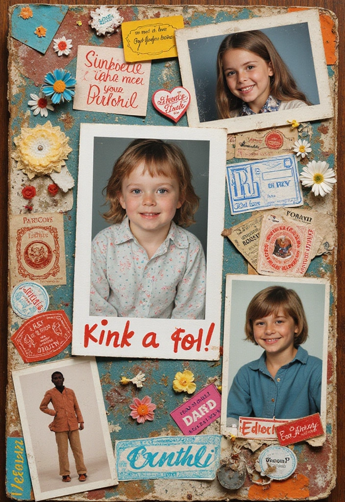 29 Journal Ideas Photo That Capture Memories in Creative Ways - 1. The Collage of Childhood