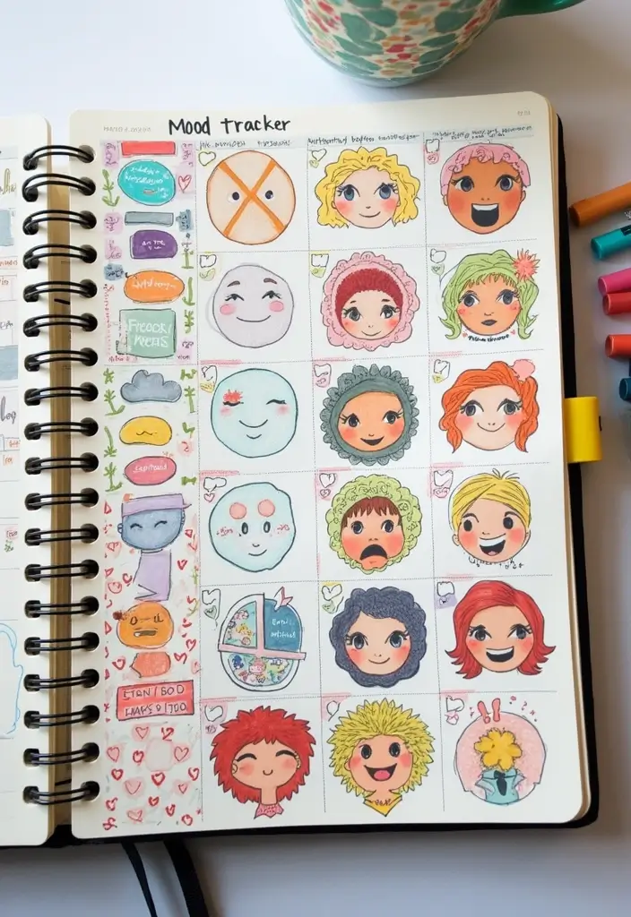 29 Journal Ideas Photo That Capture Memories in Creative Ways - 12. Mood Tracker Journal