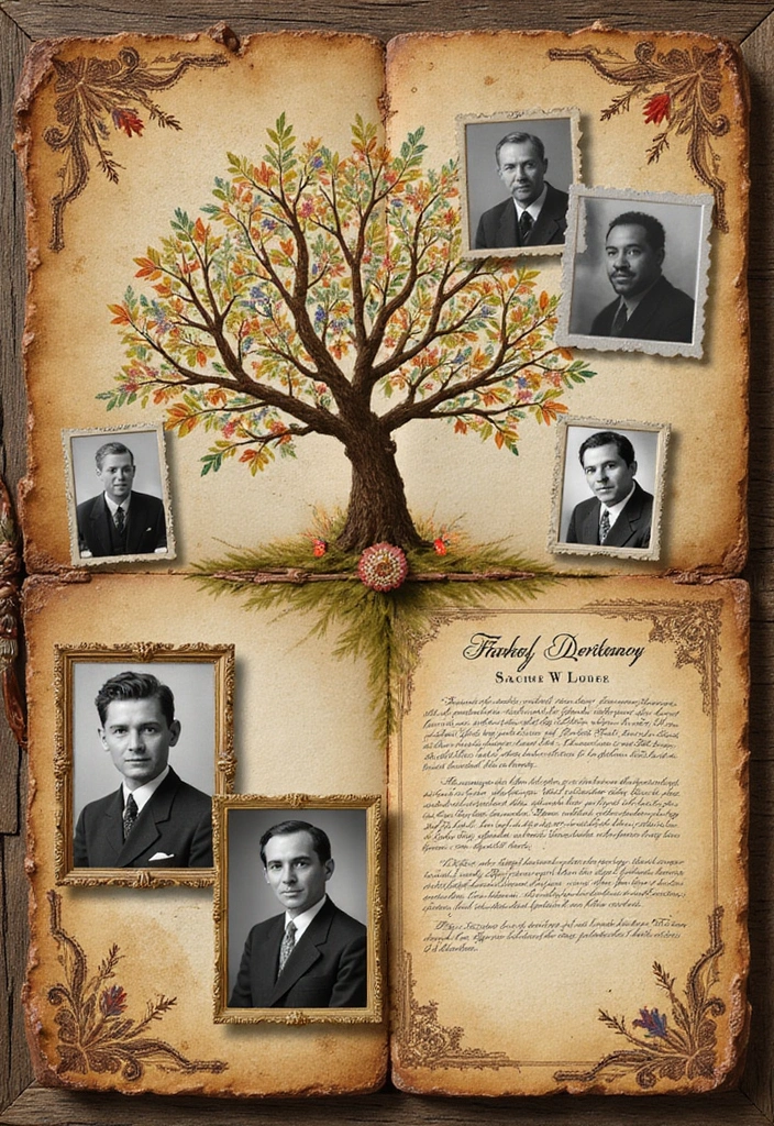 29 Journal Ideas Photo That Capture Memories in Creative Ways - 4. Family Heritage Pages