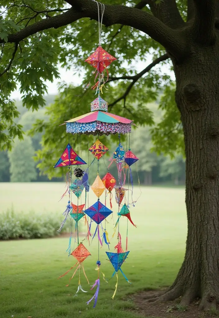 29 Kite Decoration Ideas That Make Flying Fun, Colorful, and Unique - 12. Kite Mobile Decor
