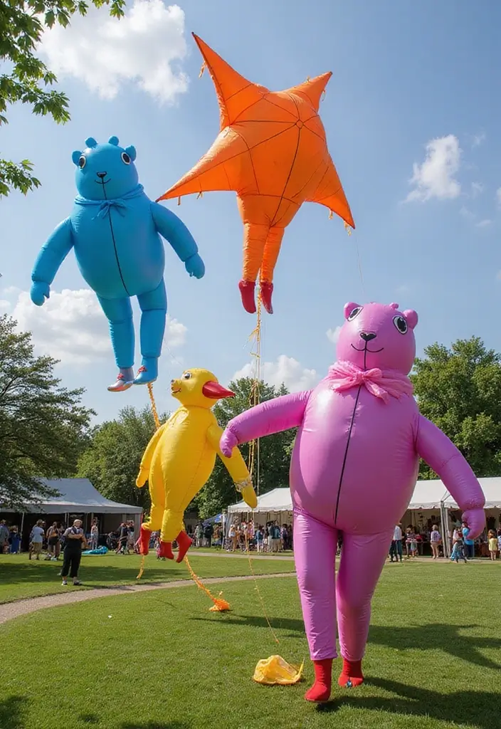 29 Kite Decoration Ideas That Make Flying Fun, Colorful, and Unique - 17. Large Inflatable Kites