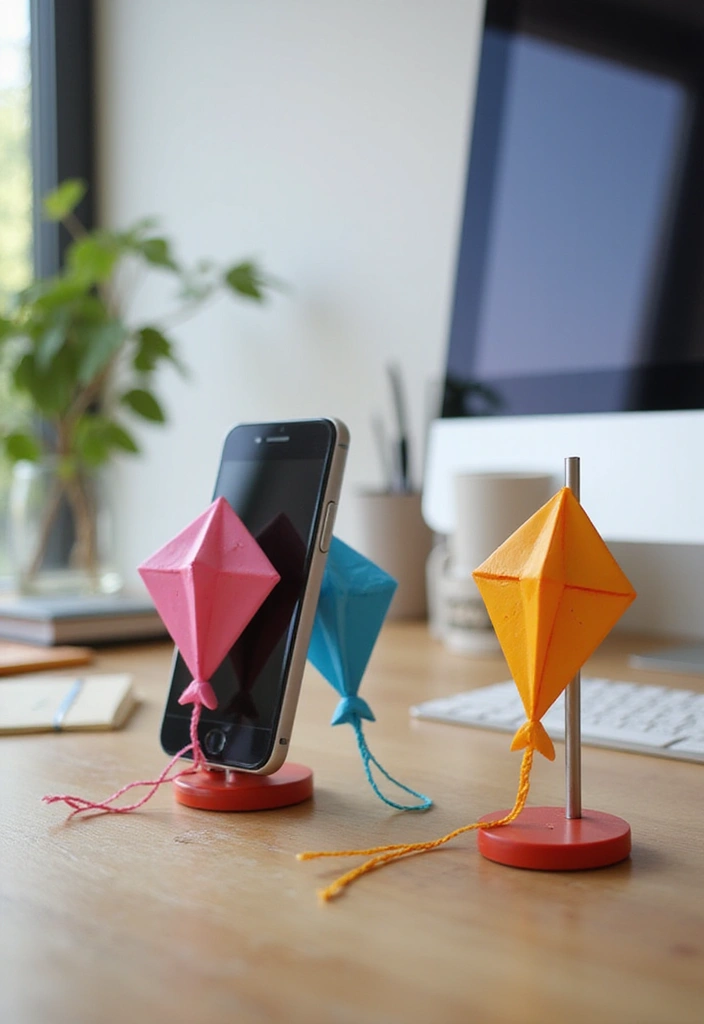 29 Kite Decoration Ideas That Make Flying Fun, Colorful, and Unique - 24. Kite Mobile Phone Holders