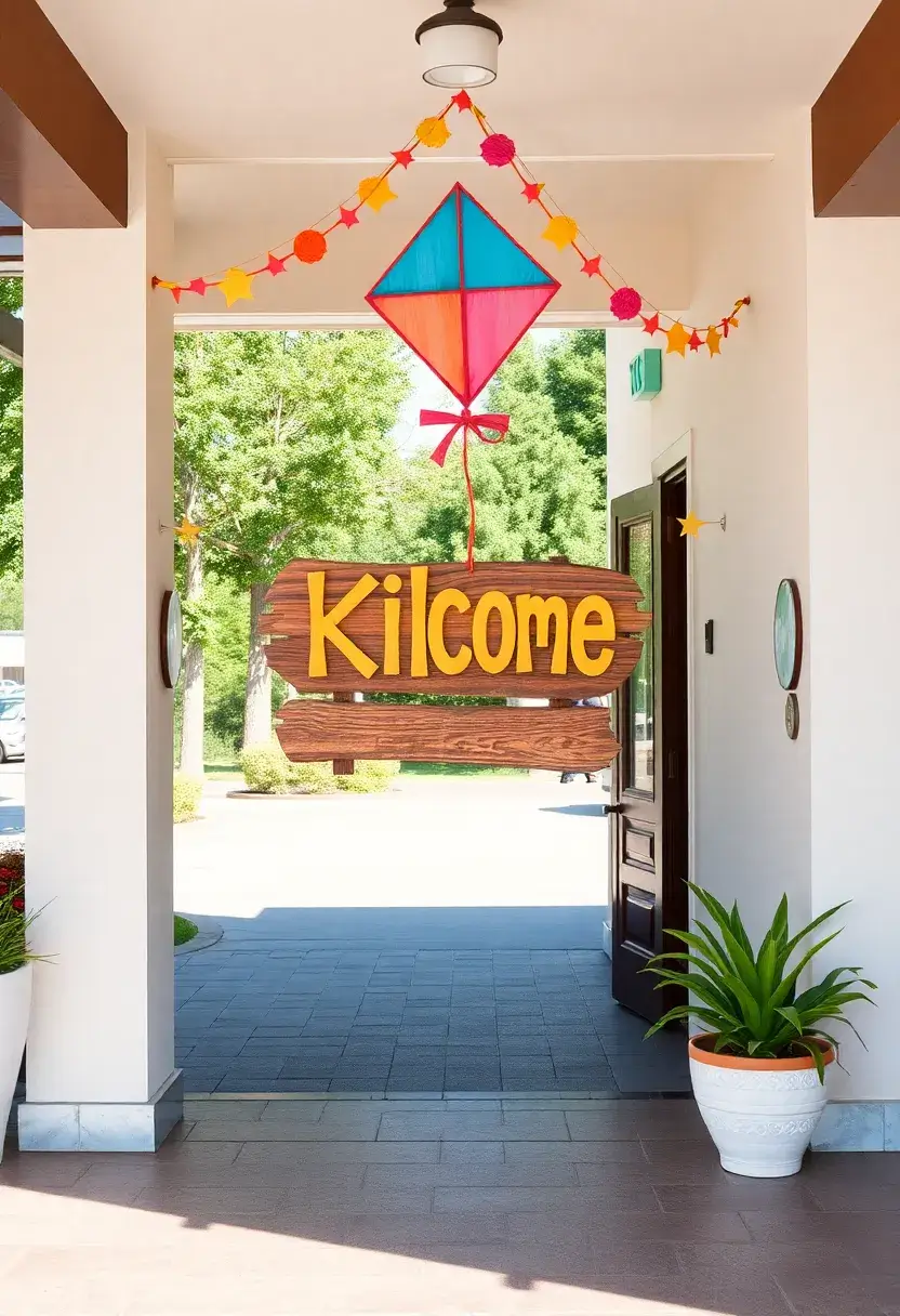 29 Kite Decoration Ideas That Make Flying Fun, Colorful, and Unique - 25. Kite-Themed Welcome Sign