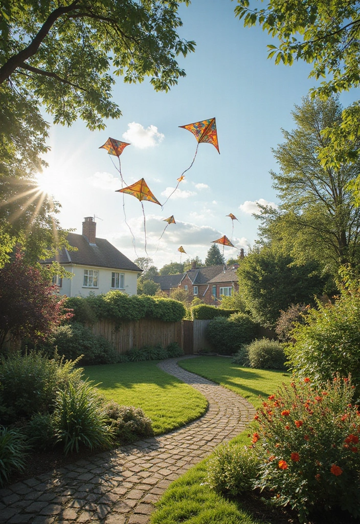 29 Kite Decoration Ideas That Make Flying Fun, Colorful, and Unique - 5. Floating Kites Overhead
