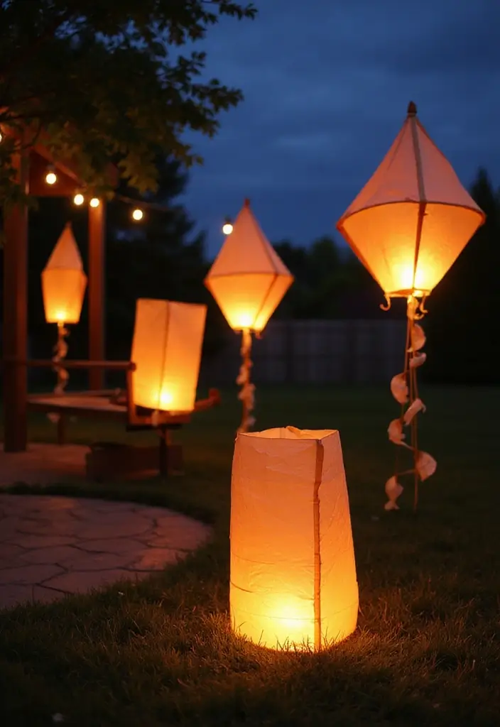 29 Kite Decoration Ideas That Make Flying Fun, Colorful, and Unique - 7. DIY Kite Lanterns